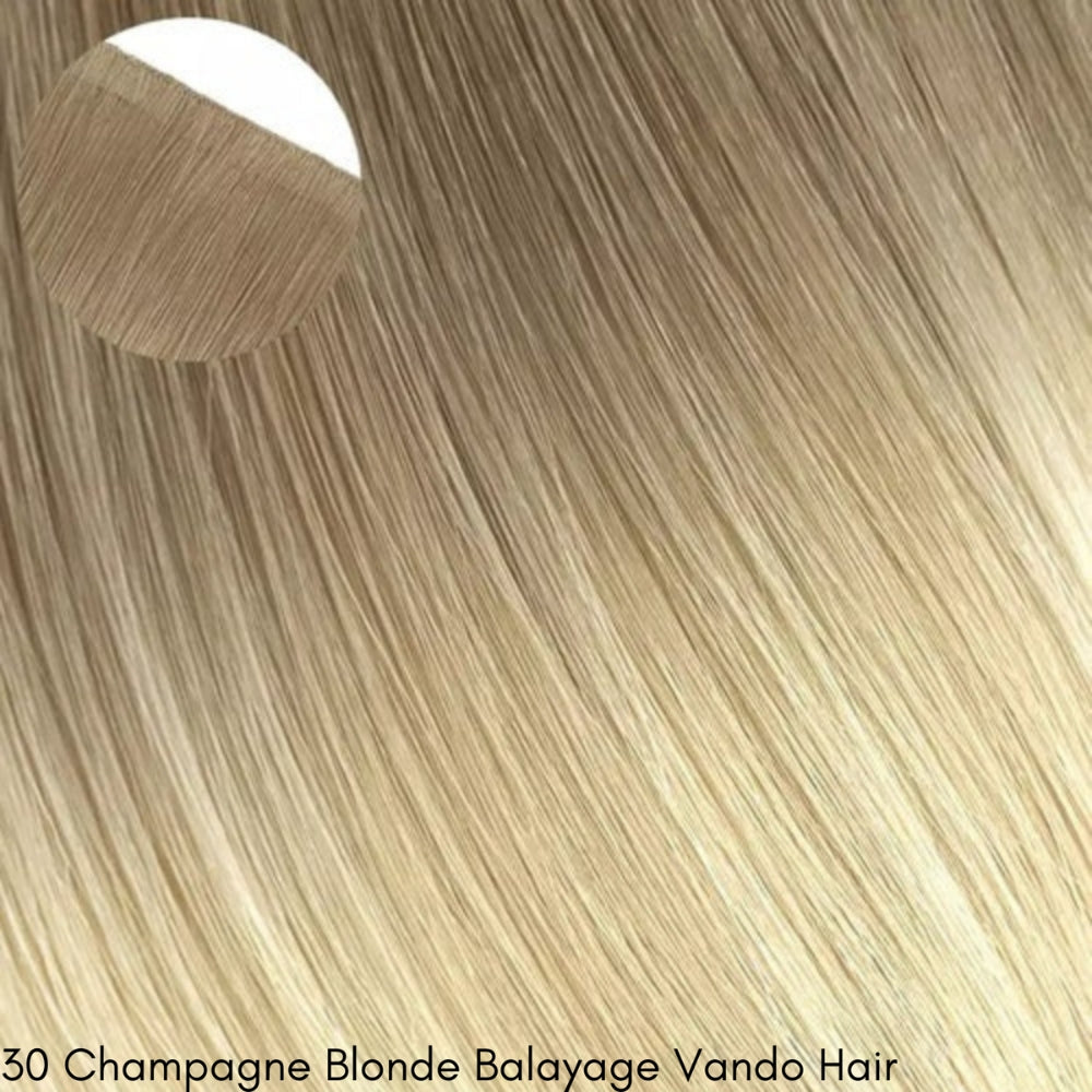 Invisible Tape In Hair Extensions, Injected Hand-Tied, Virgin Human Hair, 2 Pack Save more 30% (20 pcs x 2)