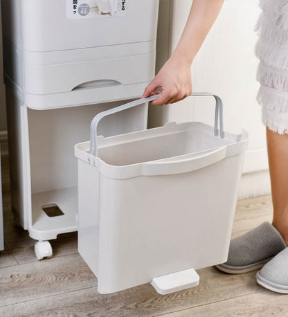 Vando 3-Compartment Smart Trash Can with Lid, Pedal & Wheels