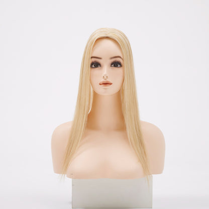 Off Black Vando Human Hair Topper, Injected Hand-Tied, Invisible Full Silk, Virgin Human Hair