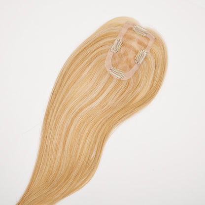 Off Black Vando Human Hair Topper, Injected Hand-Tied, Invisible Full Silk, Virgin Human Hair