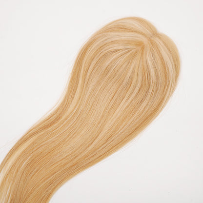 Off Black Vando Human Hair Topper, Injected Hand-Tied, Invisible Full Silk, Virgin Human Hair