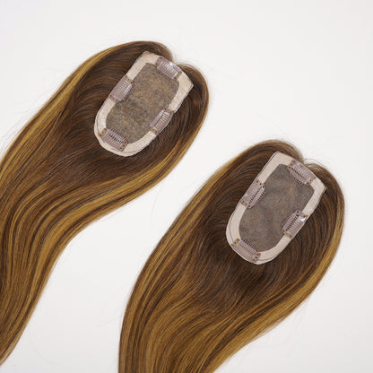 Off Black Vando Human Hair Topper, Injected Hand-Tied, Invisible Full Silk, Virgin Human Hair