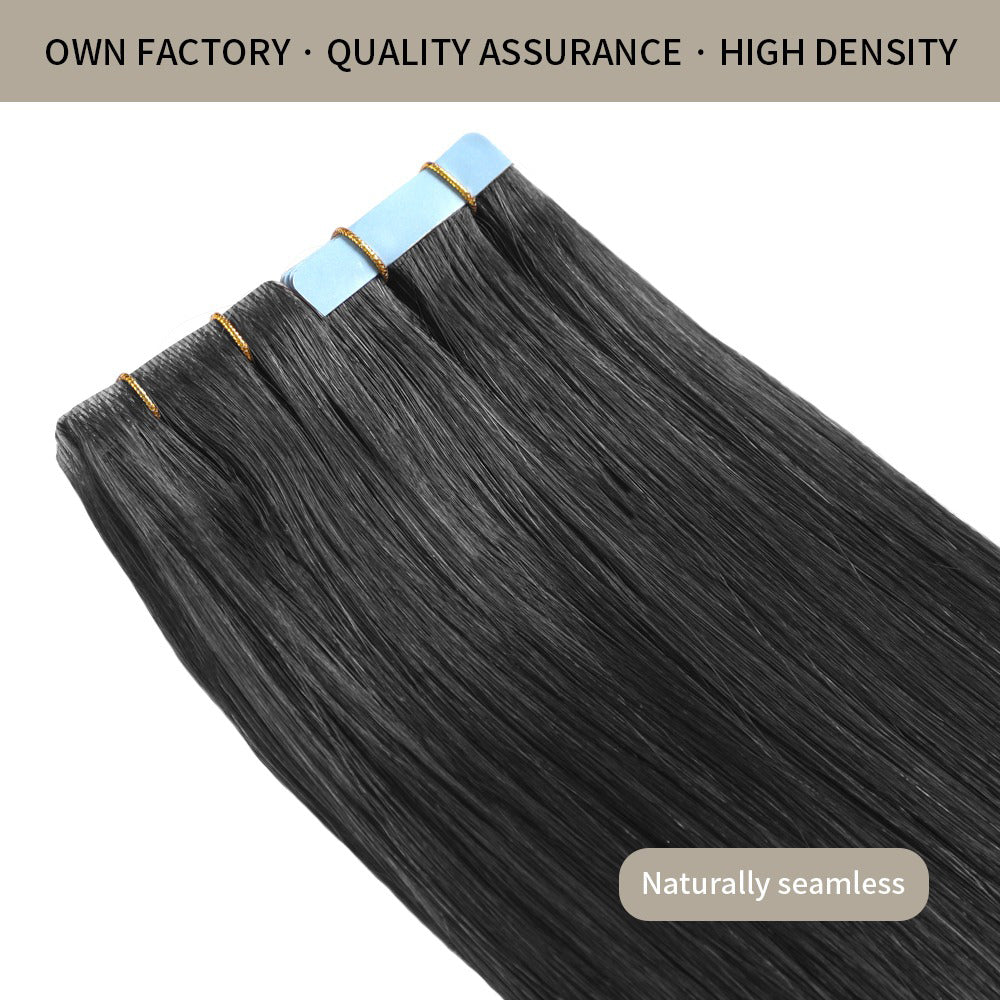 Invisible Seamless Injected Hand-Tied Tape In - 100% Virgin Human Hair - 20Pcs (#1)